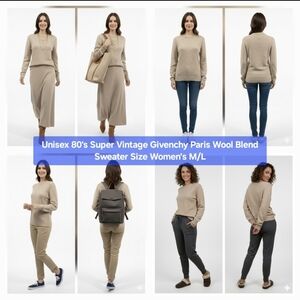 Unisex 80's Super Vintage Givenchy Paris Wool Blend Sweater Size M/L